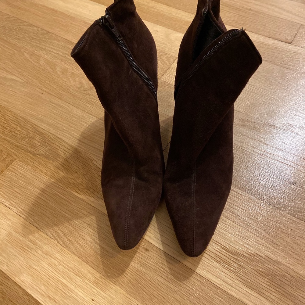 YSL Brown Suede Bootie Size 10